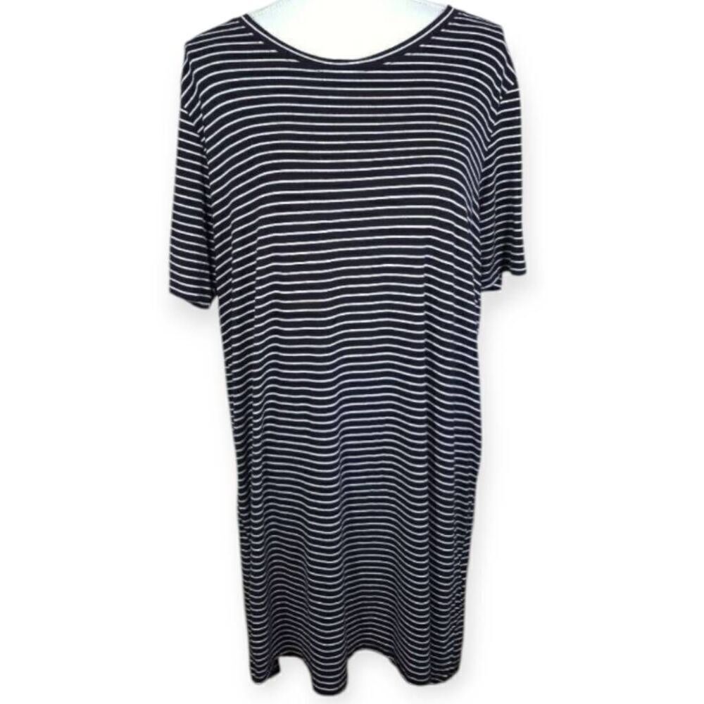 H&M BLACK & WHITE STRIPE DRESS SZ.L EUC.